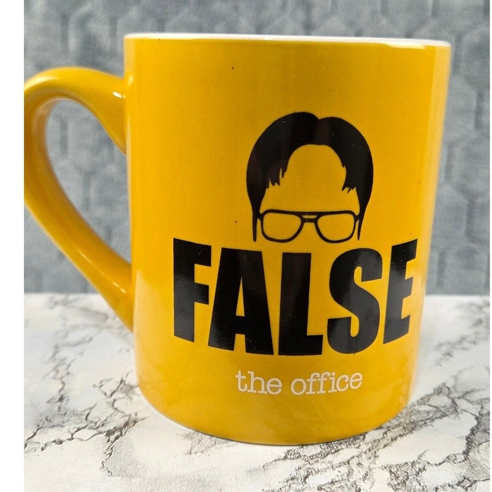 The Office Dwight Schrute False Yellow Ceramic Mug 14oz Silver Buffalo 2020